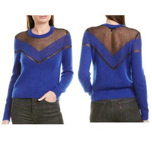 Rag & Bone Cobalt Blue and Black Mesh Mohair Sweater